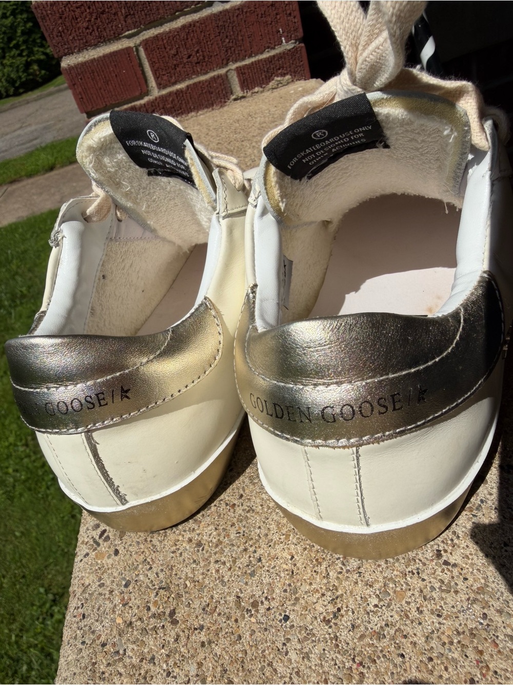 Golden Goose Cream Leather Sneakers with Silver Star Accent - Picture 5 of 10